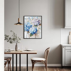 Hydrangea Art Blue Flower Print From an Original Impasto Oil Painting ...