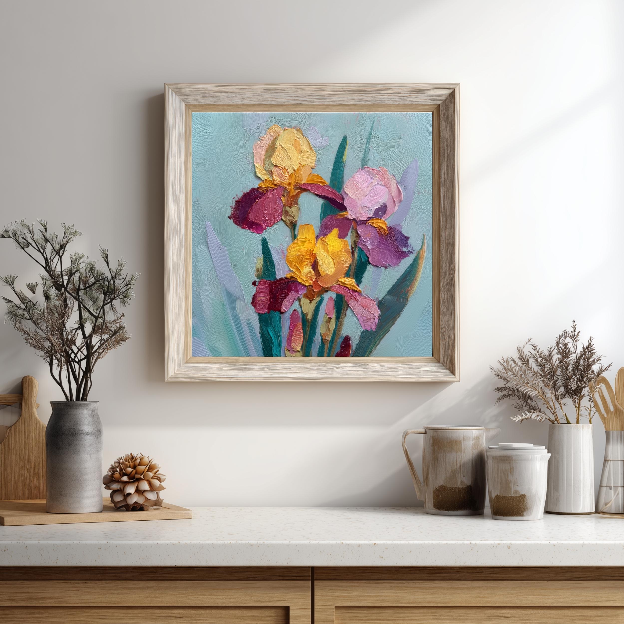 Iris Art Irises Print From an Original Impasto Oil Painting - Etsy