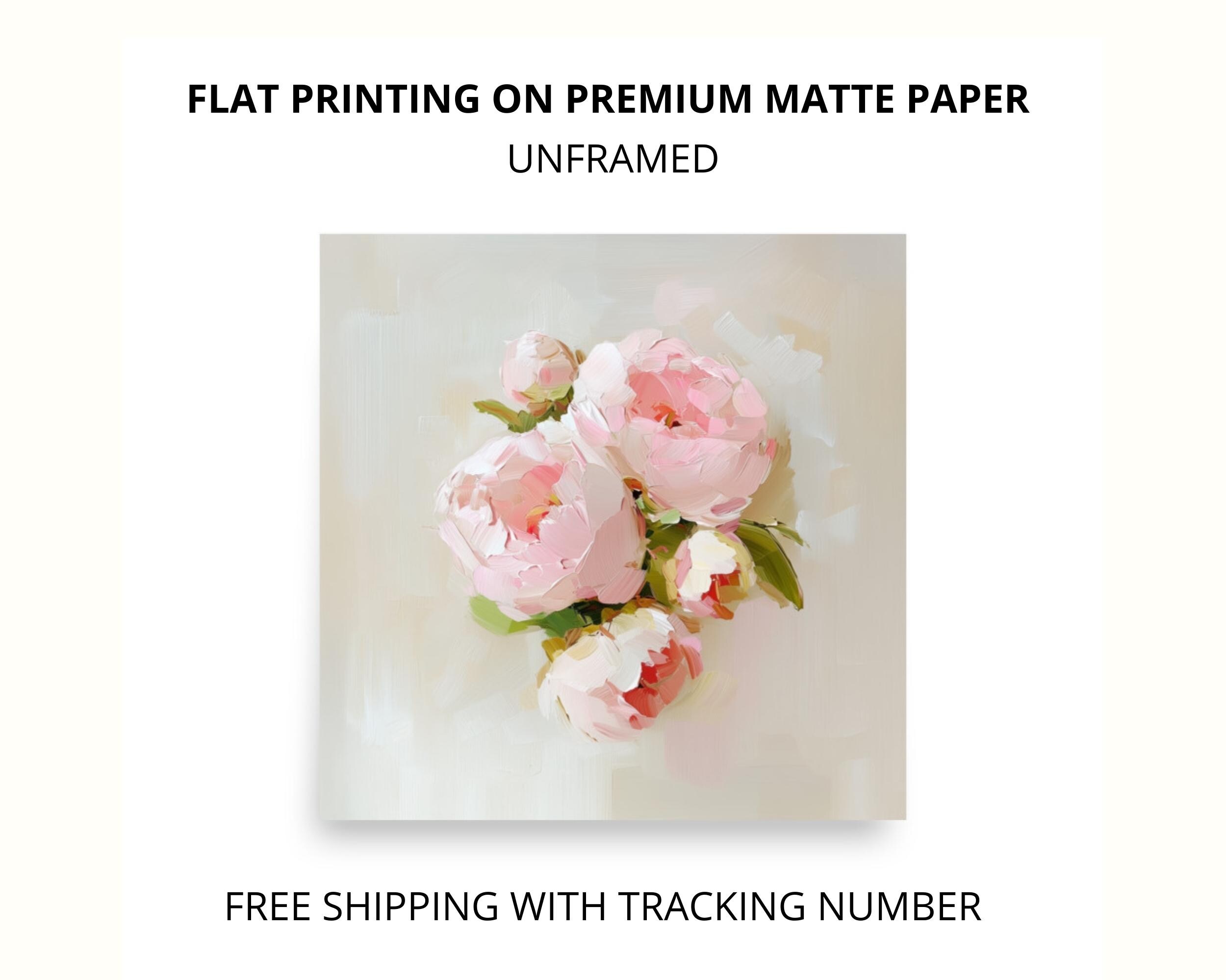Peony Art Light Pink Flower Print From an Original Impasto Oil Painting ...