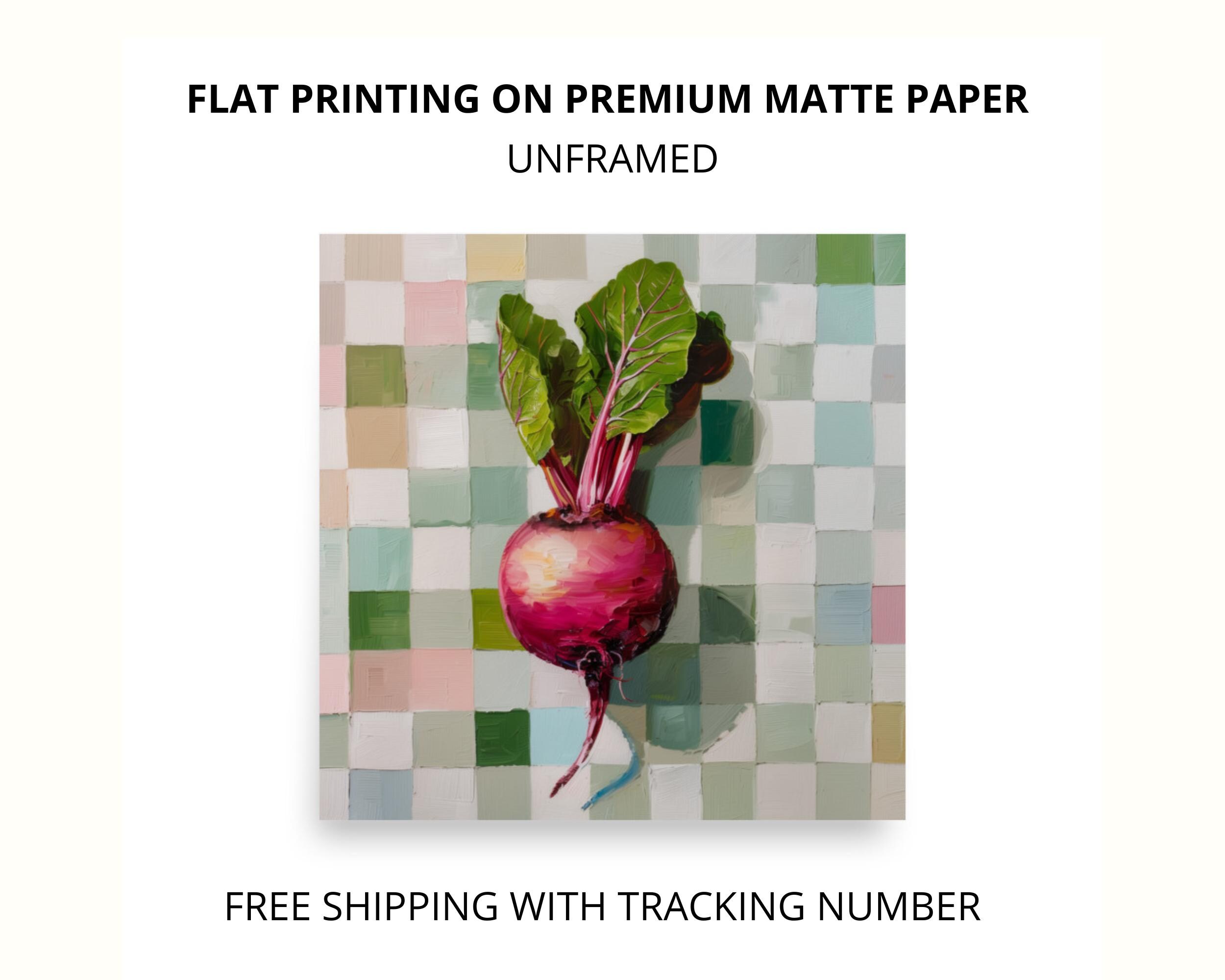 Beet Art Modern Still Life Checkered Print From an Original Impasto Oil ...