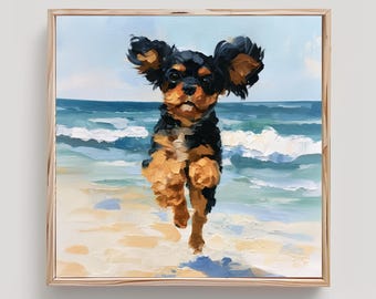 Black & Tan Cavalier King Charles Spaniel Print From an Original Impasto Oil Painting