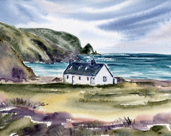 Scotland Painting Isle of Skye Print Large Art Sligachan Old Print Scottish Landscape Heater Black Cuillin