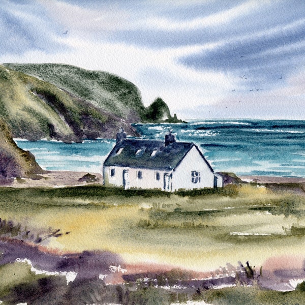 Scotland Painting Isle of Skye Print Large Art Sligachan Old Print Scottish Landscape Heater Black Cuillin
