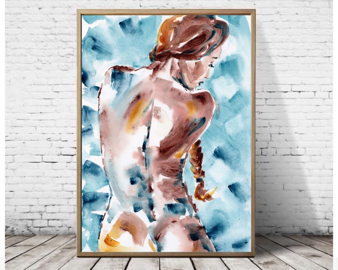 Redhead Painting Naked Woman Fine Art Large Print Faceless Nude Female ...