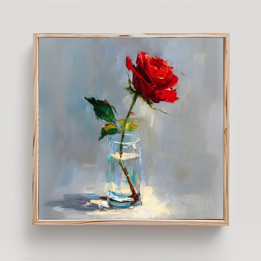 Red Rose Painting Print From an Original Impasto Oil Painting - Etsy