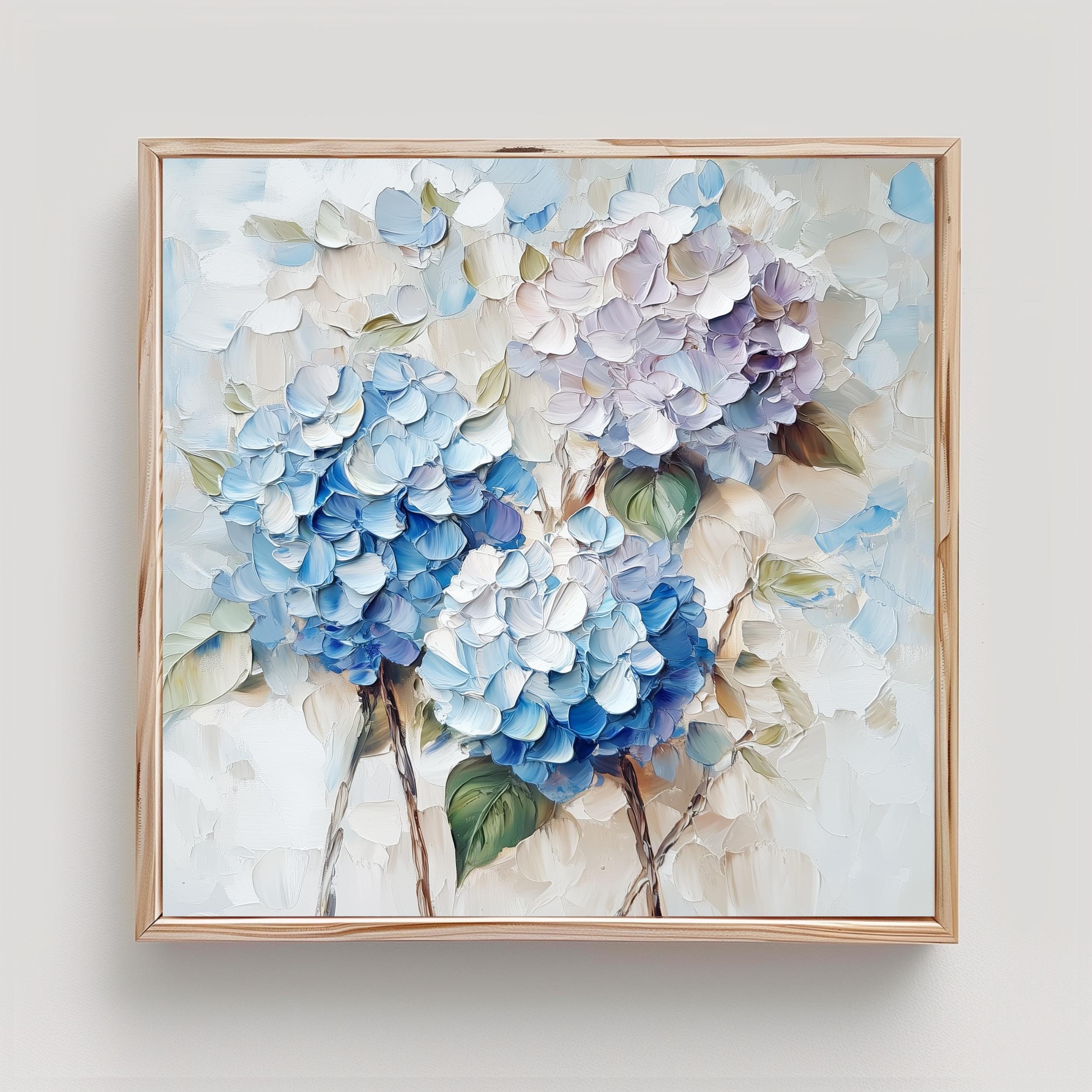 Hydrangea Art Blue Flower Print From an Original Impasto Oil Painting ...