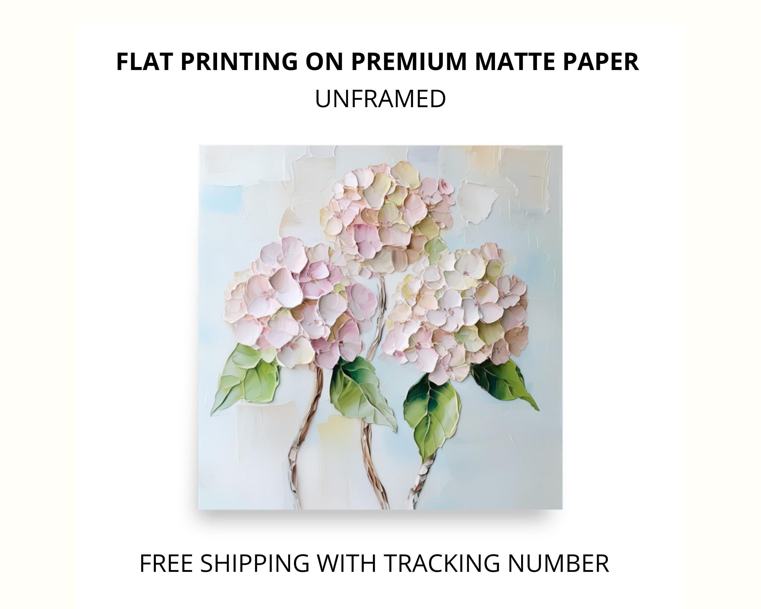 Hydrangea Art Soft Pink Floral Print From an Original Impasto Oil ...