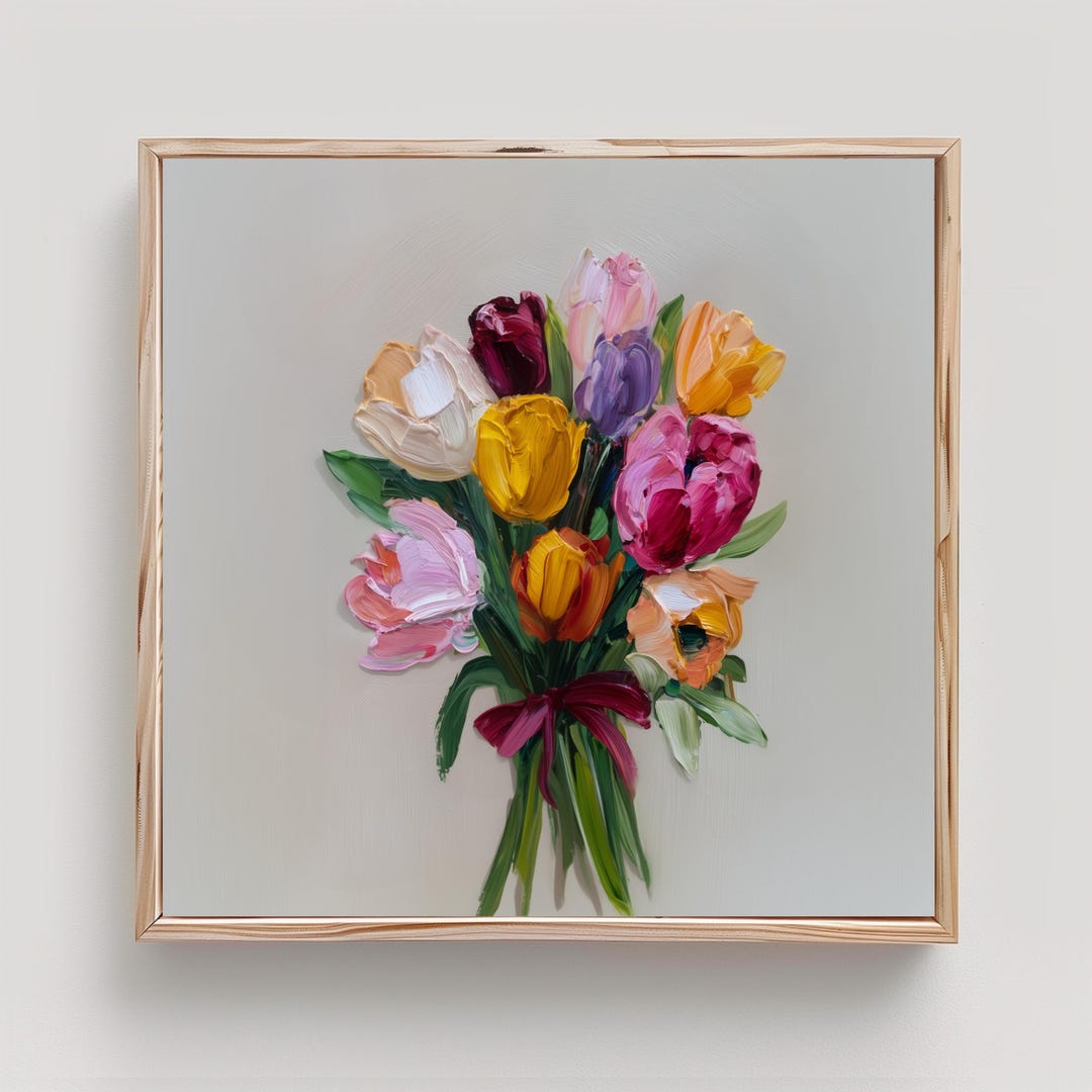 Tulip Painting Bouquet of Tulips Print From an Original Impasto Oil ...