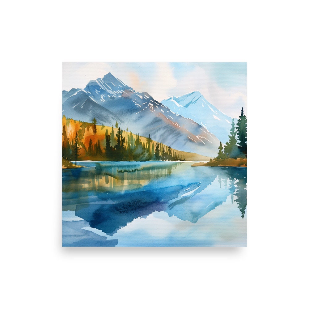 Bear Lake Watercolor Print: Colorado Rocky Mountain Landscape Art - Etsy