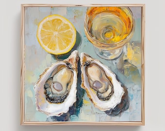 Oysters with Lemon Print From Original Oil Painting