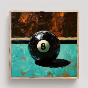 8 Ball Painting Pool Ball Wall Art Pool Table Room Decor Billiards Print From an Original Oil Painting