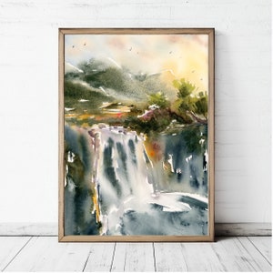 Scottish Landscape Painting Fairy Pools Art Print Isle of Skye Fine Art Scotland Waterfall Wall Art