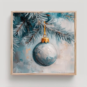 Christmas Ball Art Print: Impasto Oil Painting Style