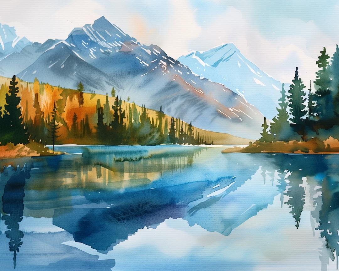 Bear Lake Watercolor Print: Colorado Rocky Mountain Landscape Art - Etsy