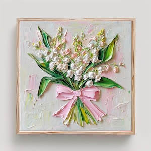 Impression de peinture de muguet à partir d'une peinture à l'huile originale d'empâtement