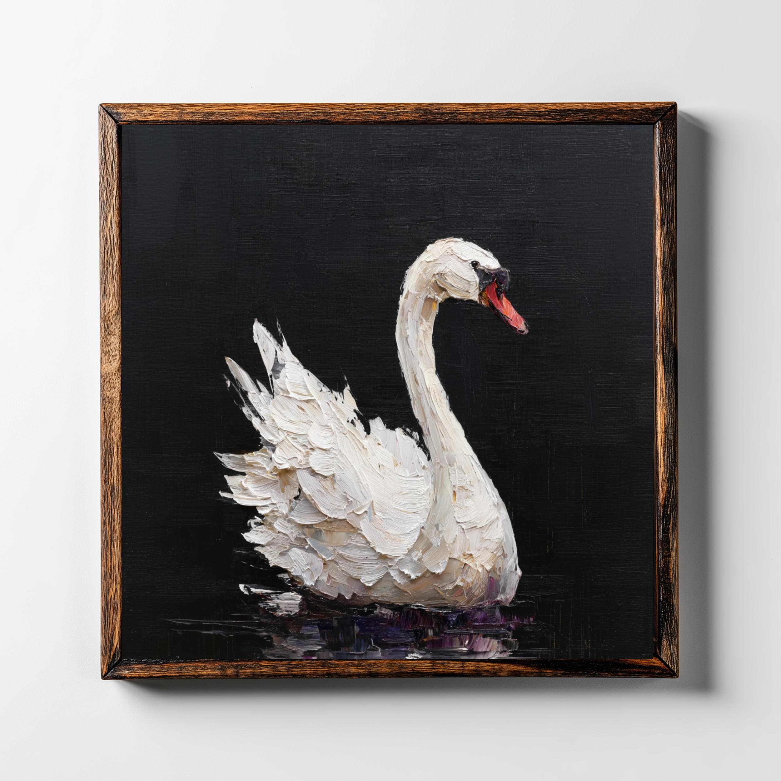 Swan Print From an Original Impasto Oil Painting - Etsy