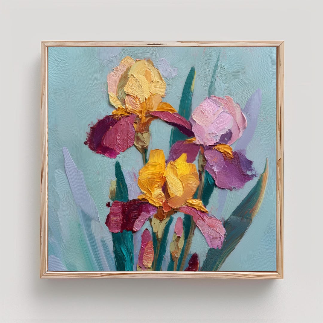 Iris Art Irises Print From an Original Impasto Oil Painting - Etsy