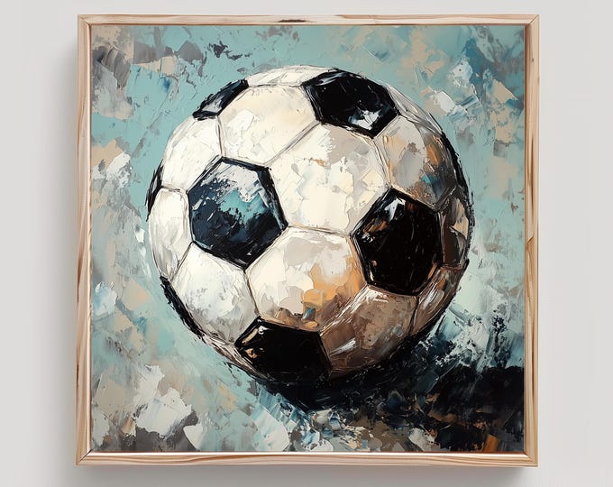 Soccer Ball Print From an Original Impasto Oil Painting