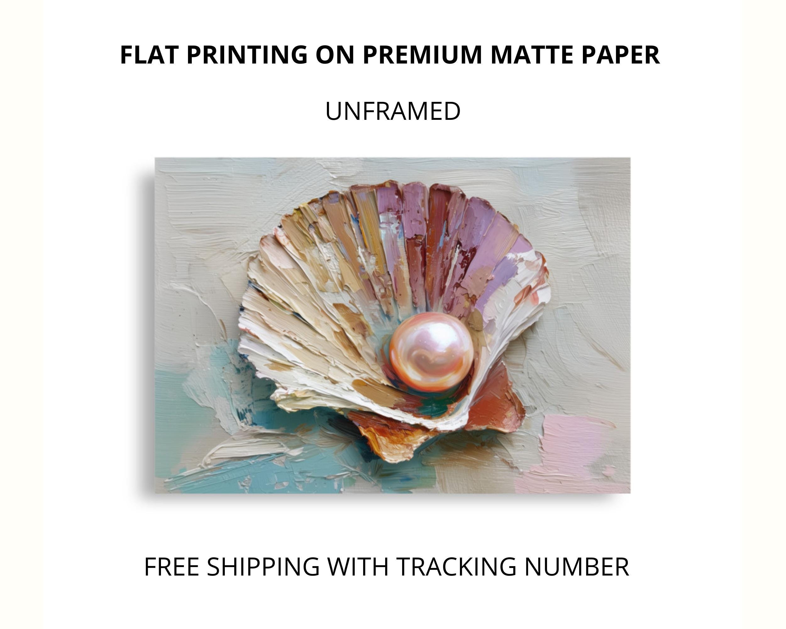 Seashell Pearl Print From Original Oil Painting - Etsy
