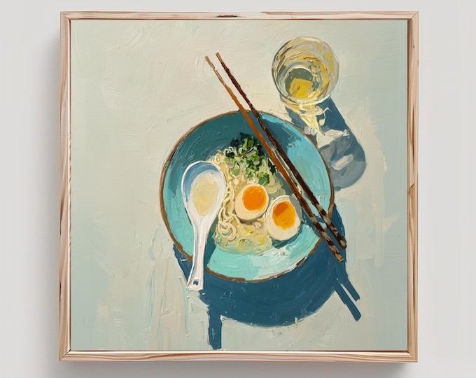 Ramen Painting Asian Food Print From an Original Impasto Oil Painting