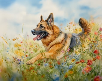 German Shepherd Car Pillows Set of 2 - Watercolor German Shepherd Car Pillows Set of 2 - Watercolor