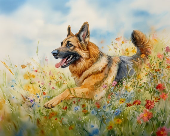 German Shepherd Car Pillows Set of 2 - Watercolor German Shepherd Car Pillows Set of 2 - Watercolor