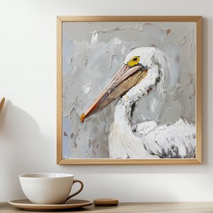 American White Pelican Print From an Original Impasto Oil Painting imagem 10