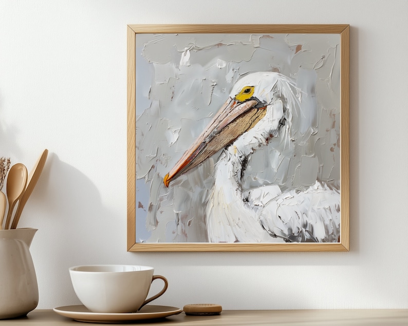 American White Pelican Print From an Original Impasto Oil Painting imagem 10