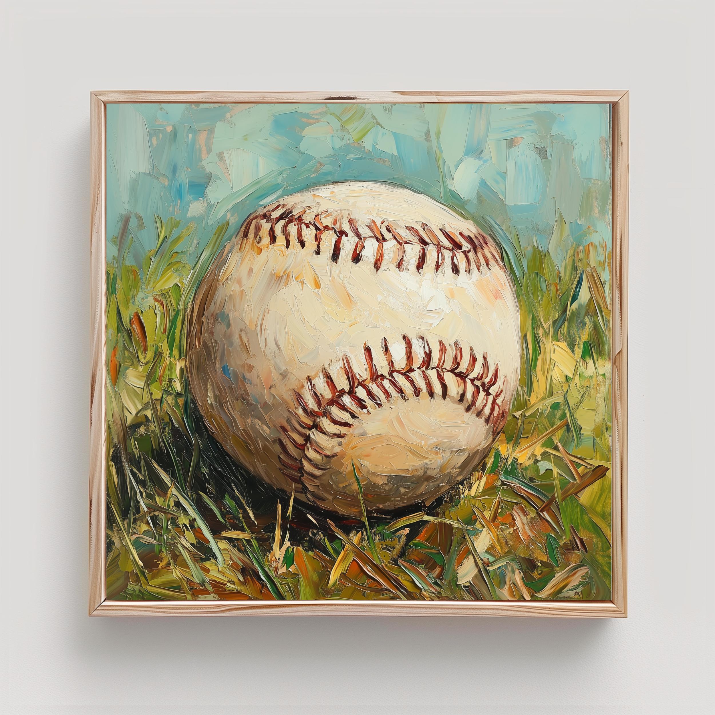 Impasto Baseball Art Print: Sport Wall Decor - Etsy