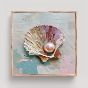 Seashell Pearl Print From Original Oil Painting