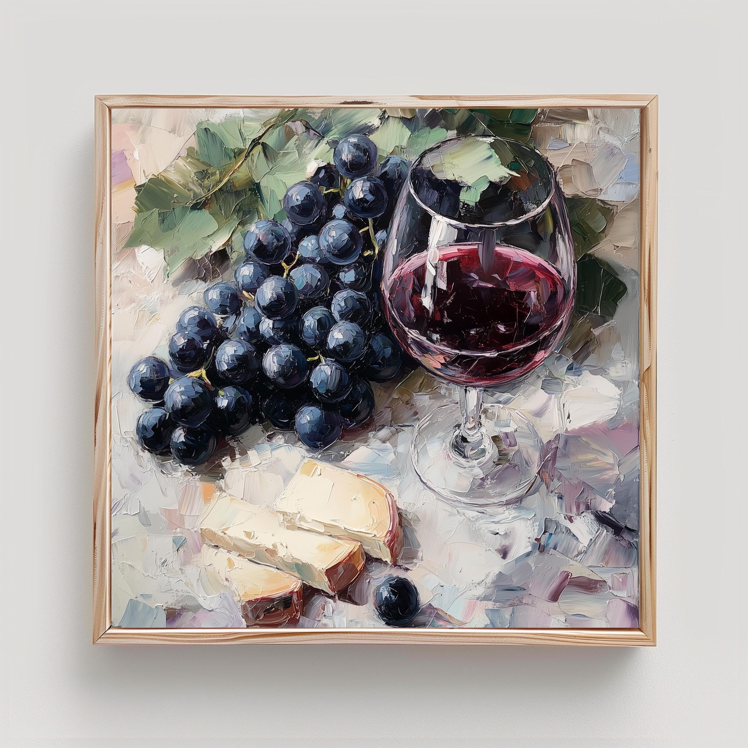 Wine and Cheese Oil Painting - Etsy
