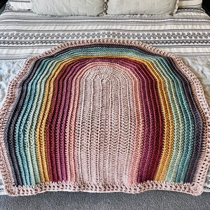Custom Crochet Boho Rainbow Blanket: Chunky Throw