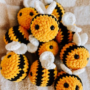 Plush Bumblebee Lovey | Crochet Bumblebee | Honey Bee Crochet Plushie | Chunky Amigurumi Bumblebee | Toy Bees