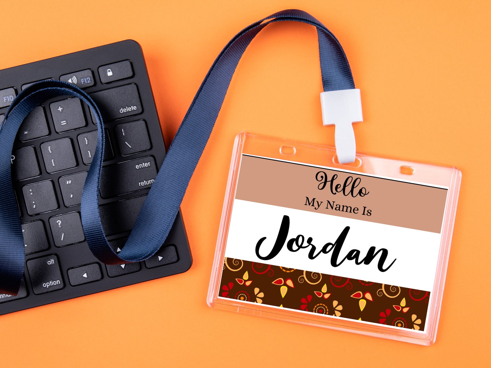 Hello My Name is Printable Name Tag Stickers Fall Themed Etsy