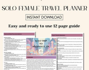 Nashville Solo Female Travel Guide: 3-Day Itinerary (Digital Download)