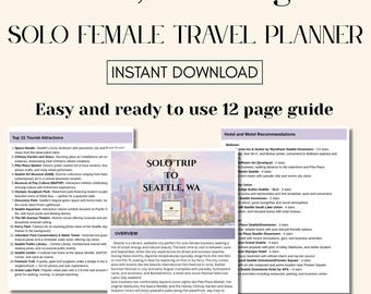 Seattle Solo Female Travel Guide: 3-Day Itinerary (Digital Download)