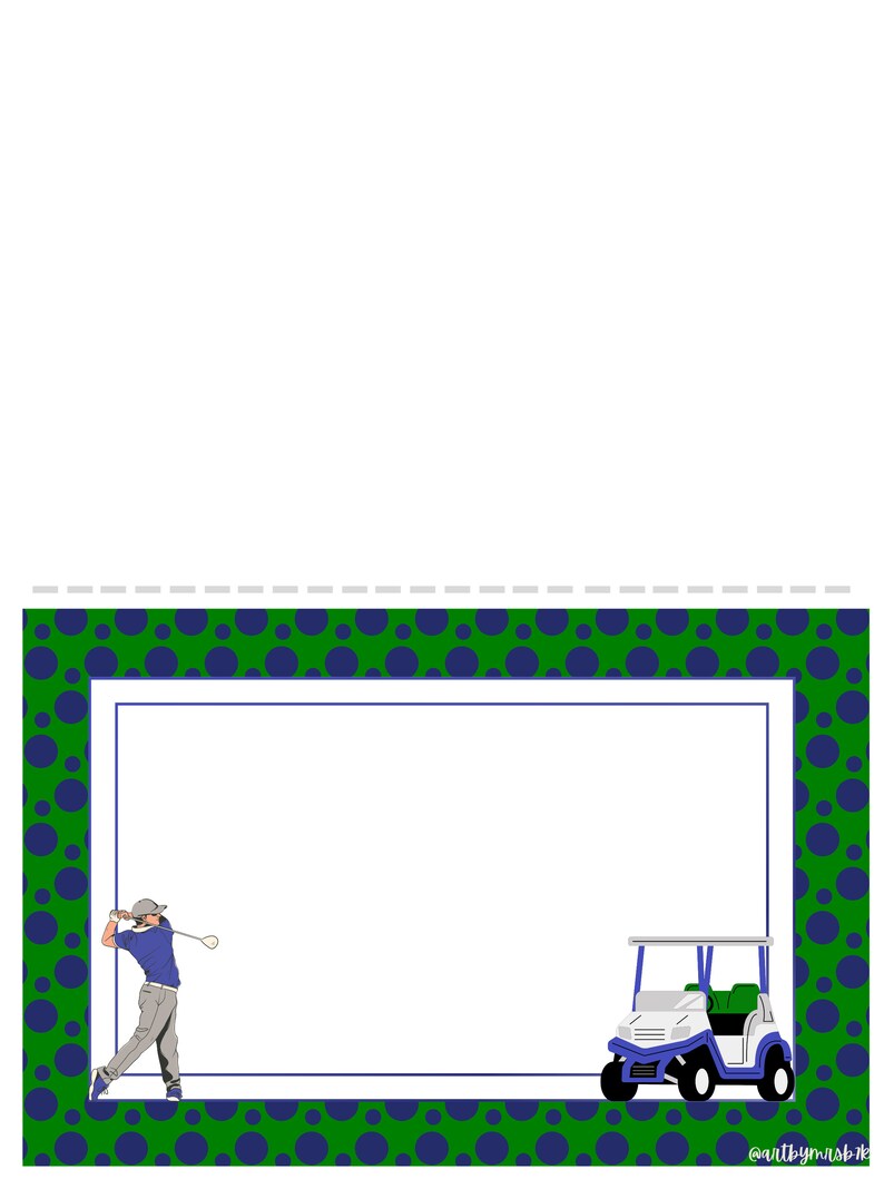 EDITABLE Golf Themed Party Place Cards Printable Food Cards Etsy