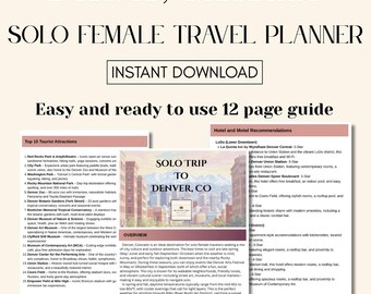 Denver Solo Female Travel Guide: 3-Day Itinerary (Digital Download)