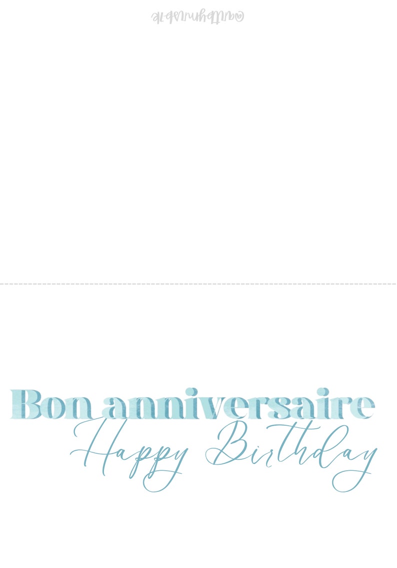 French Happy Birthday Printable Cards. Bon Anniversaire. Set - Etsy