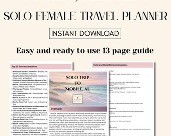 Mobile Alabama Solo Travel Guide for Women: 3-Day Itinerary (Digital PDF Download