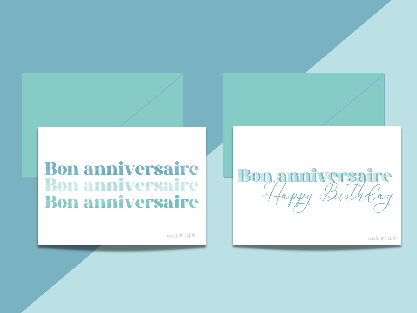 French Happy Birthday Printable Cards. Bon Anniversaire. Set - Etsy