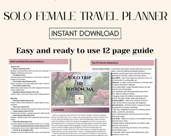 Boston Solo Female Travel Guide: 3-Day Itinerary (Digital Download)