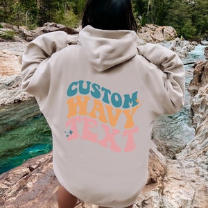 Custom Wavy Text PNG, Custom Color, Retro Wavy Font, Retro Stacked Text, Custom Retro Groovy Text, Custom Personalized PNG, Faded Retro Font