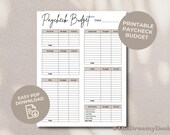 Paycheck Budget Template, Printable Paycheck Budget, Budget Paycheck, Paycheck Budget PDF, Paycheck Budget Simple, Budget Tracker