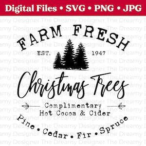 Vintage Farmhouse SVG, Christmas Tree Farm SVG, Christmas Tree PNG, Retro Christmas Tree Svg, Vintage Christmas Svg, Tree Farm Png