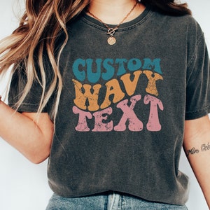 DISTRESSED Custom Wavy Text PNG, Retro Wavy Font, Retro Stacked Text, Custom Retro Groovy Text, Custom Personalized PNG, Faded Retro Font