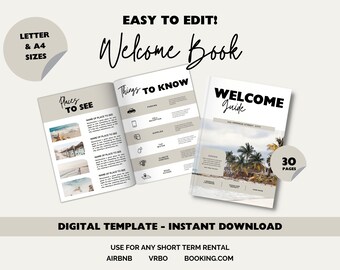 Airbnb Welcome Book Template, VRBO Host Guidebook, Canva Template,  Airbnb Guest Book Template, Vacation Rental Template,  Welcome Guidebook