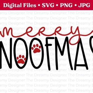 Merry Woofmas SVG, Pet Christmas SVG, Pawprint PNG, Dog Ornament Svg, Dog Mom Svg, Dog Pawprint Png, Christmas Pawprints Svg, Christmas Dog