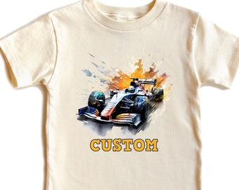 Race Car Shirt, Custom Name Shirt, Racing Car Shirt, Sports Car Shirt, Race Car Lover Kids, Custom Kids Shirt