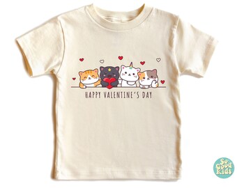 Cute Cat Valentine Shirt, Cat Lover Valentine Tshirt, Valentines Day Gift for Kids, Funny Valentine Day Shirt, Valentine's Day Gift